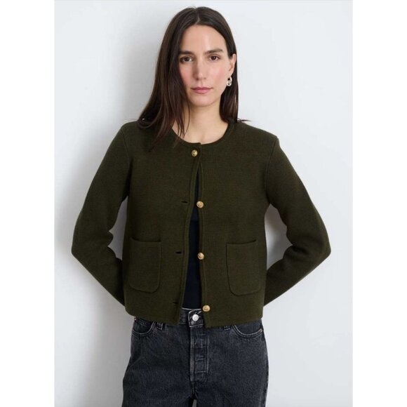 Alex Mill Paris Sweater Jacket Size Small Cardigan in Olive
